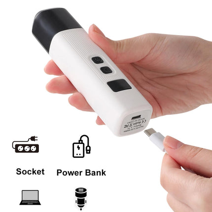 Dog Nail Drill - Electric Nail File - Cat Nail Trimmer - Pet Care - Paw Care - Nail Grinder - Dog Groomer - Animal Nail File - Cordless Design - Rechargeable Battery - With LED Lighting - Silent Motor - White - 1 Piece