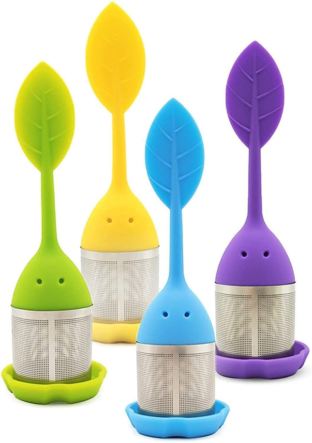4 Pack Silicone Tea Infusers for Loose Tea, Silicone Tea Steeper Extra Fine Mesh Loose Tea Filter Silicone Lid Tea Cup Filter Amazing Shopping