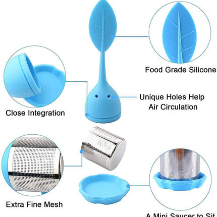 4 Pack Silicone Tea Infusers for Loose Tea, Silicone Tea Steeper Extra Fine Mesh Loose Tea Filter Silicone Lid Tea Cup Filter
