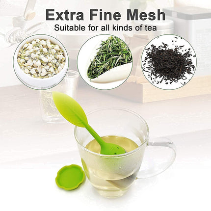 4 Pack Silicone Tea Infusers for Loose Tea, Silicone Tea Steeper Extra Fine Mesh Loose Tea Filter Silicone Lid Tea Cup Filter