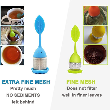 4 Pack Silicone Tea Infusers for Loose Tea, Silicone Tea Steeper Extra Fine Mesh Loose Tea Filter Silicone Lid Tea Cup Filter