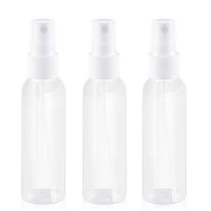 3Pack Small Spray Bottle 50ml, Clear Plastic Mini Spray Bottle, Empty Travel Spray Bottle for Face, Toner, Liquids, Essential Oils