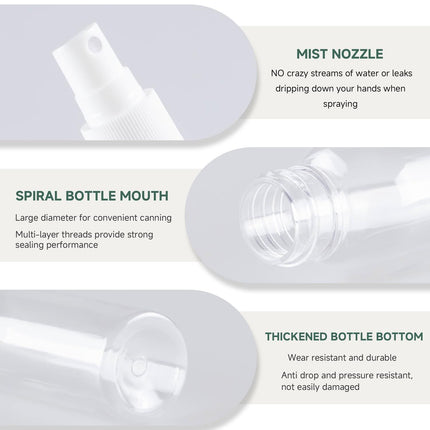3Pack Small Spray Bottle 50ml, Clear Plastic Mini Spray Bottle, Empty Travel Spray Bottle for Face, Toner, Liquids, Essential Oils