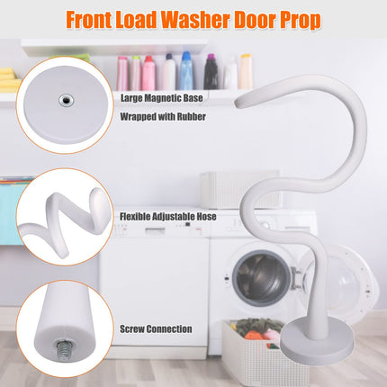 Front Load Washer Door Prop, Magnetic Flexible Washer and Dryer Door Support Keep Washer Drying Door Open to Keep Dry (White, 2pcs)