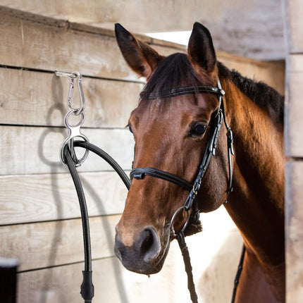2 Sets Horse Tie Ring, Horse Tack and Supplies Horse Training Equipment Safe Horse Accessories with Eye Bolt, Tie Rings (Silver)
