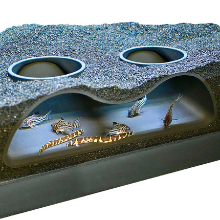 Aquarium Underground Tunnel Cave Natural Curve Two Hole | Viewing Fish & Shrimp Under Gravel Tunnel | Fish Tank Decor Decoration Hideout