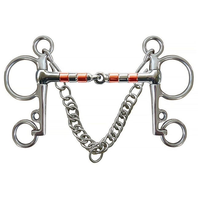 Horse Bit Snaffle Bit for Horse Training Outdoor Horse Accessories Horse Chewing Bit Equestrian Metal with Hooks, Curb Chain