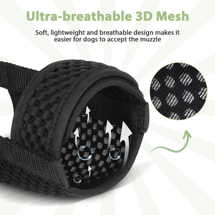 Dog mouth cover, used for chewing beauty, breathable, adjustable, allowing for large sips of water （black L）