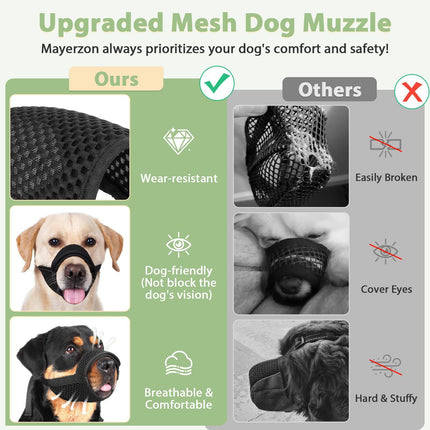 Dog mouth cover, used for chewing beauty, breathable, adjustable, allowing for large sips of water （black L）