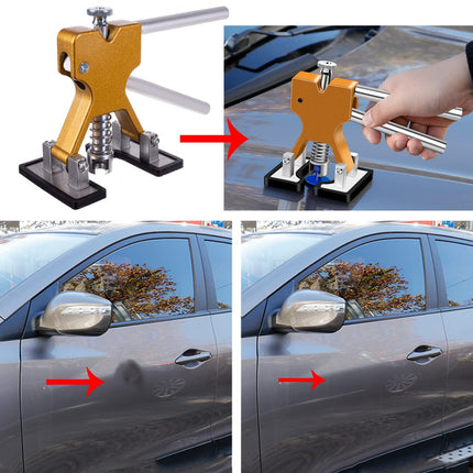 Adjustable Golden Dent Remover Tools Paintless Dent Repair Kit Dent Lifter Puller for Car Large & Small Ding Hail Dent Removal（19pcs)