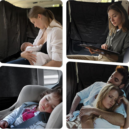 Car Window Shades - 2 Pack Side Window Sun Shade Privacy Curtains Upgrade Anti 99% Light Block Keeps Cooler Car Blackout Covers for Baby Sleeping Camping Travel Nap