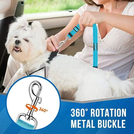 2pcs Double Dog Seat Belt, New Dual Pet Car Headrest Restraint Safety Seatbelt No Tangle Dog Leash Duty Adjust Elastic Bungee Puppy Lead Splitter Connect Harness in Vehicle Travel for 2 Dogs