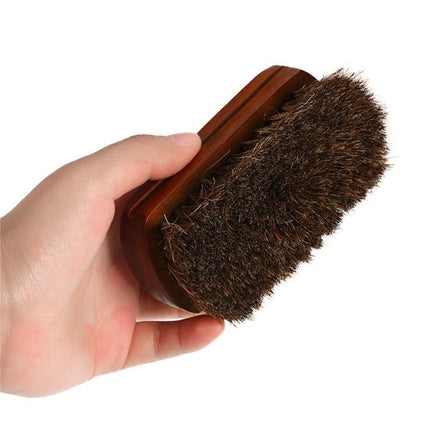Classic Shoe Shine Brush- Leather Footwear Polish Horse Hair Brush-Horsehair Polishing Brush for Leather