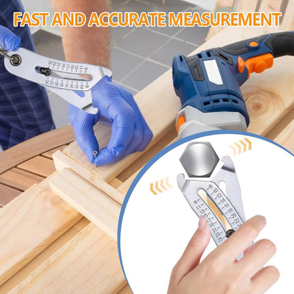 Portable Precise Thread Size Checker Keychain,Precise Bolt Sizes Finder Keychains, Thread Sizes Verification Tool for Fast and Precises Measurement (1pcs)