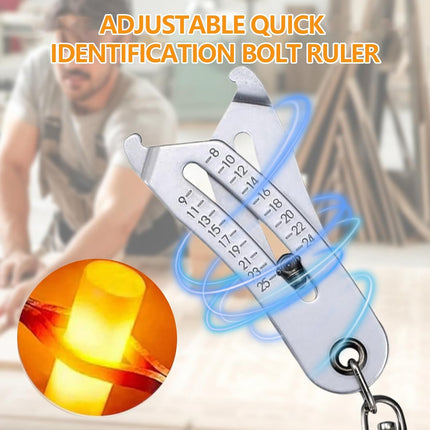 Portable Precise Thread Size Checker Keychain,Precise Bolt Sizes Finder Keychains, Thread Sizes Verification Tool for Fast and Precises Measurement (1pcs)