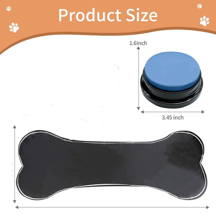 Dog Buttons for Communication, 8 Pcs Dog Talking Button Set, Speaking Button for Dogs with Waterproof Anti-Slip Dog Button Mat and 25 Scene Stickers