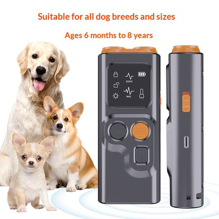 Dog Bark Deterrent Devices, Ultrasonic Anti Barking Device for Dogs Can Stop Bad Behavior, Portable Dog Training Device, with HD Display and LED Flashlight, No Need Yell Or Swat, Just Point to A Dog