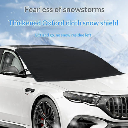 Windshield Cover for Ice and Snow - Universal Fit for Car, SUV, Truck, Heavy Duty 600D Oxford Fabric Frost Protector for Ice & Sleet, Includes Anti-Theft Straps, Medium (69"x42")
