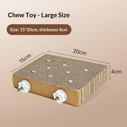 2 Pieces Bird Chew Toy Parrot Cage Perch Cardboard Platform Bird Paw Grinding Stand Parrot Cage Playground for Macaws, Small Parakeets, Conures, Budgies, Finches Conure Cockatiel (large size)