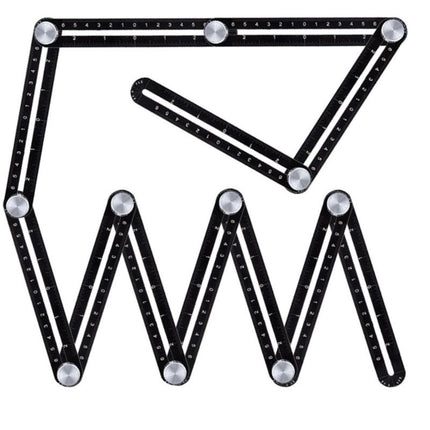 Multi Angle Measuring Ruler,12-Sided Angle Measurement,Tile Holes Measure Ruler Holes Positioning Apertures,Upgrade Multi Angle Ruler/Metal/Black