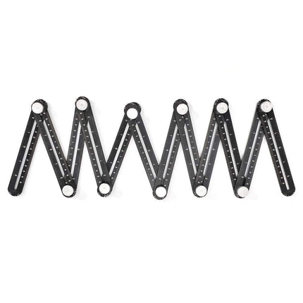 Multi Angle Measuring Ruler,12-Sided Angle Measurement,Tile Holes Measure Ruler Holes Positioning Apertures,Upgrade Multi Angle Ruler/Metal/Black