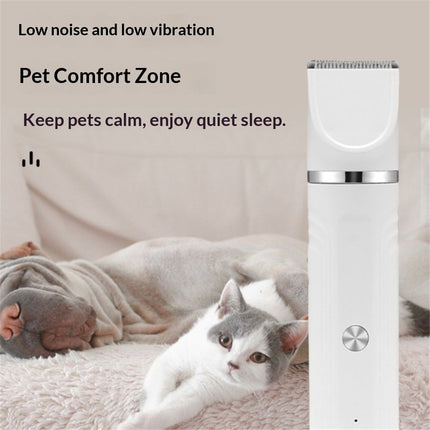 Dog Clippers Grooming Kit Hair Clipper-Low Noise Paw Trimmer- Rechargeable - Cordless Quiet Nail Grinder Shaver for Cats and Other Pets