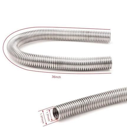 36" Stainless Steel Radiator Hose Flexible Universal Water Hoses Adapter Coolant Radiator Hose Kit With Caps（Random color）