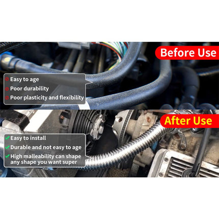 36" Stainless Steel Radiator Hose Flexible Universal Water Hoses Adapter Coolant Radiator Hose Kit With Caps（Random color）