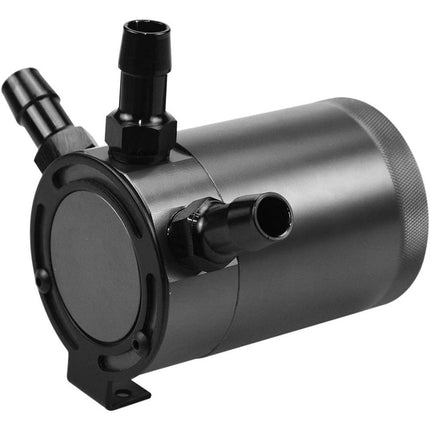Universal 3-Port Oil Catch Can Reservoir Tank Black Car Oil Catch Can Kit Reservoir Tank, Compact Baffled