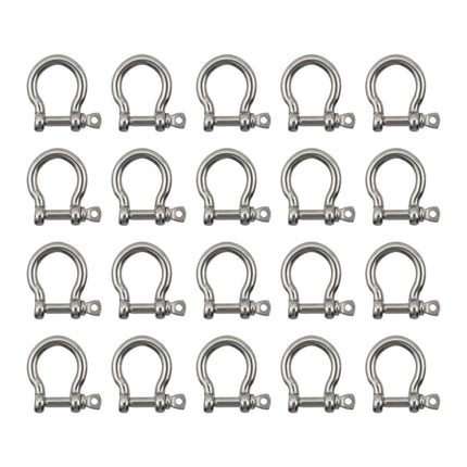 20Pcs M4 D Ring Shackle 304 Stainless Steel Screw Shackle Heavy Duty Screw Pin Shackle -Dia. : 0.16"/4mm