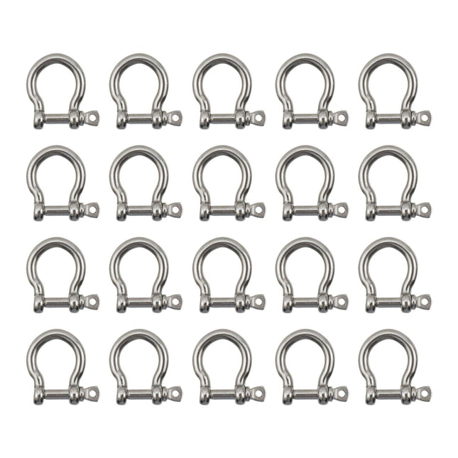 20Pcs M4 D Ring Shackle 304 Stainless Steel Screw Shackle Heavy Duty Screw Pin Shackle -Dia. : 0.16"/4mm