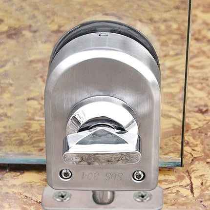 Fits on  Glass door lock Stainless Steel Glass Door Lock Floor Latch Lock Bolt Ground Lock for Bathroom Toilet Shop Glass Doors