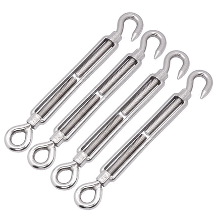 4pcs Shade Sail Hardware, 304 Stainless Steel Turnbuckle Heavy Duty M10 Turnbuckle Hook and Eye Tent Rope Tensioner Adjustable Eye Hook Sun Shade Turnbuckle for Cables Wire