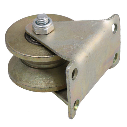 Dia Groove Rigid Caster Wheel Steel for Industrial Machines Carts 4pcs Sliding Gate Wheel, Rigid Caster with Bracket for Inverted Track