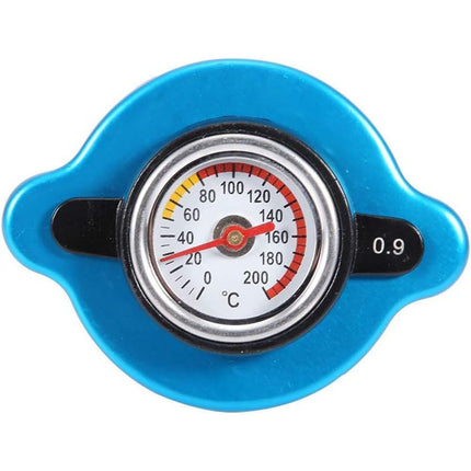 Thermostatic Radiator Cap, Universal Thermostatic Radiator Cap Water Tank Cover Leakproof W/Temperature Gauge(Big head 0.9bar)