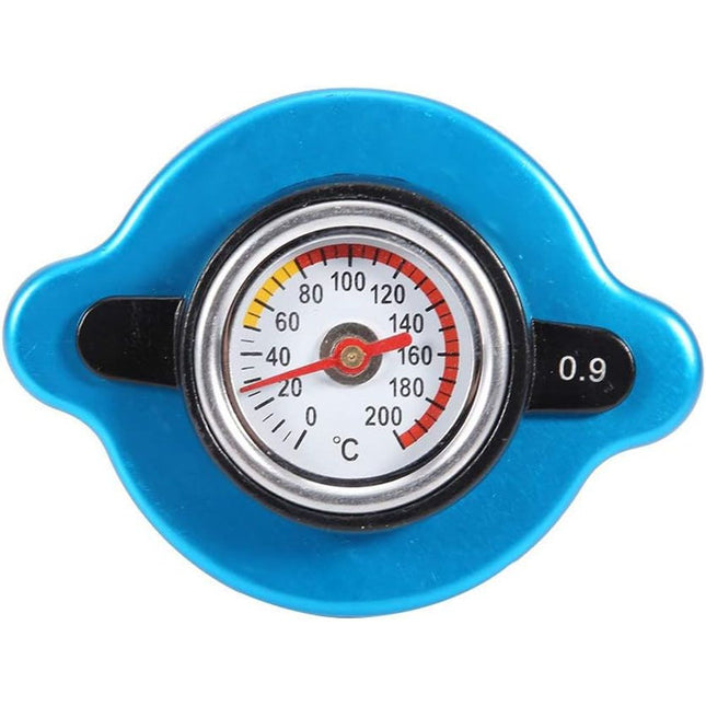 Thermostatic Radiator Cap, Universal Thermostatic Radiator Cap Water Tank Cover Leakproof W/Temperature Gauge(Big head 0.9bar)