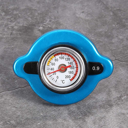 Thermostatic Radiator Cap, Universal Thermostatic Radiator Cap Water Tank Cover Leakproof W/Temperature Gauge(Big head 0.9bar)