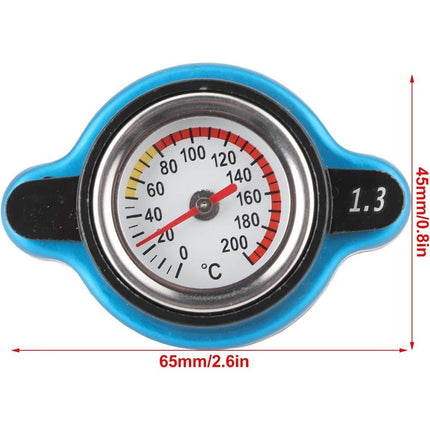 Thermostatic Radiator Cap, Universal Thermostatic Radiator Cap Water Tank Cover Leakproof W/Temperature Gauge(Big head 0.9bar)