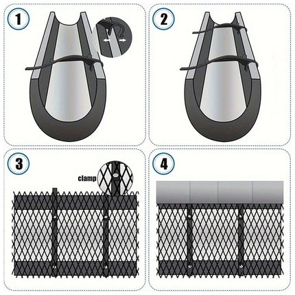 2-Pack Plastic Gutter Guard Mesh Roll 6” x 20Ft Rain Gutter Leaf Guard-Stop Clogged Gutters-with in total 20 Clip Fixed Hooks.DIY Gutter Protection.