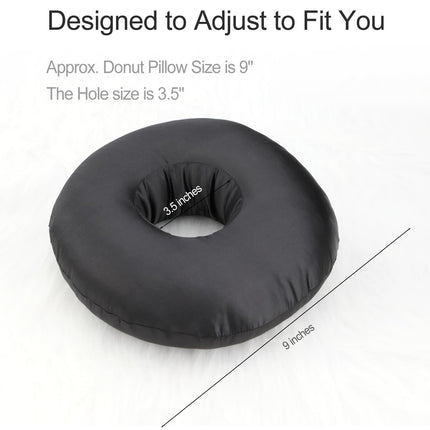 Piercing Pillow Ear Pillows Donut with Hole for Ear Pain  Piercing Pain Relief Sleeping Pressure Sore Side Sleepers Smooth Cooling Ear Guard Protector, Black