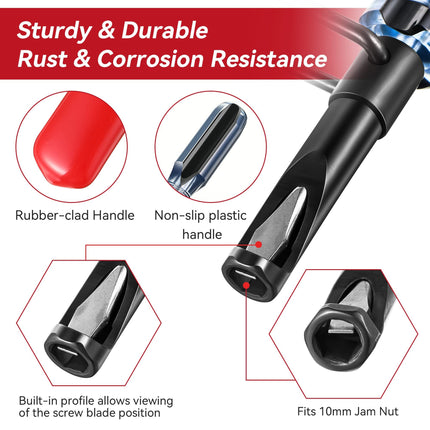 10mm locking nut valve adjustment tool, slotted valve adjustment bolt, automotive engine valve grinding guide disassembly tool