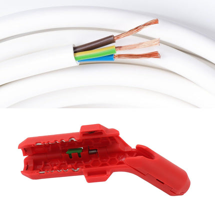 Universal Stripping Tool for Right-Handers,  Round Cable, Coax Cables, Data Cables, Wire Stripper, （red）