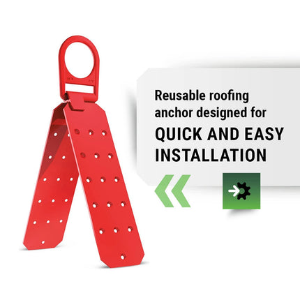 Temporary Roof Anchor Bracket - Steel Safety Roof Top Anchor Bracket for Roofing Work - Industrial, Construction, Roofing Fall Protection -