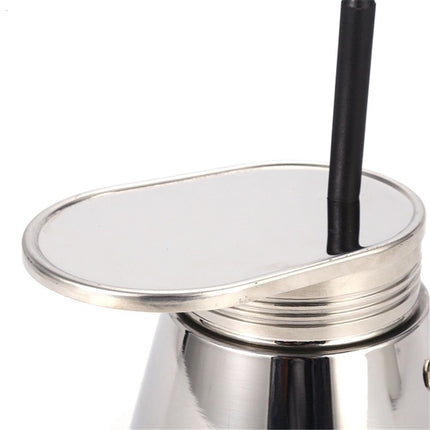 Single Spout Mocha Pot, Stainless Steel Espresso Maker Coffee Pot Lightweight Cafe Maker Portable Outdoor Camping Brewed Coffee Cup for All Electric Ceramic Gas Stovetops(50ml)