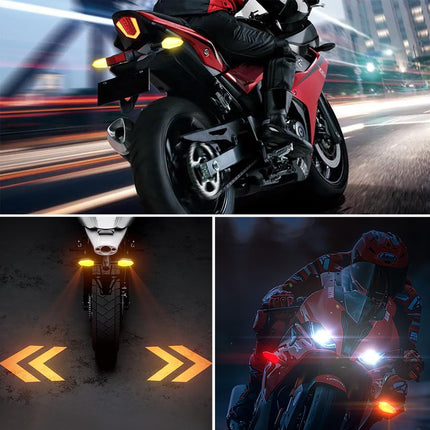 2 PCS LED Turn Signal Lights Projector for Motorcycle,27 Lighting Modes RGB Flowing Daytime Running Lights,Motorcycle Turn Signal Lights with Arrow Projection