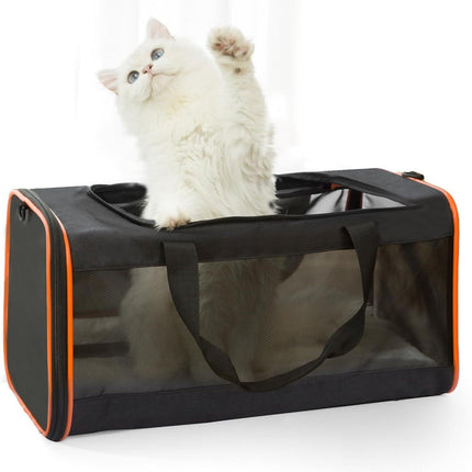 Cat Carriers for Large Cats 20 lbs+ Soft Pet Carrier for Small Dog/Durable 2 Kitty Travel Bag/Medium Big Cats Puppy 15 Pounds/Softside Cat Carrier Large(oniy bag)