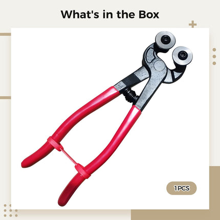 Glass Tile Nippers - Heavy Duty Wheeled Glass Mosaic Nipper & Ceramic Tile Nipper, Tile Cutter Pliers Soft-grip Handle - Shapping Plier, Nipper Cutting Tools (8 Inch ）