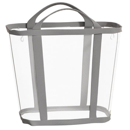 Mesh Bag with Handles, Collapsible Laundry Basket, Foldable Laundry Bag, Breathable Folding Beach Bag,Space-saving Travel Tote Bags (1, Grey)