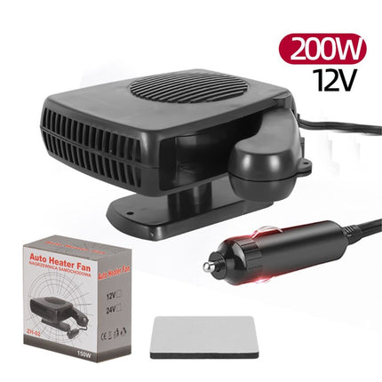 Car Heater 12V 200W Portable Car Heater Defroster Fans, Heating Fast Heating Defrost Defogger with Plug in Cigarette Lighter, Car Heater and Defroster