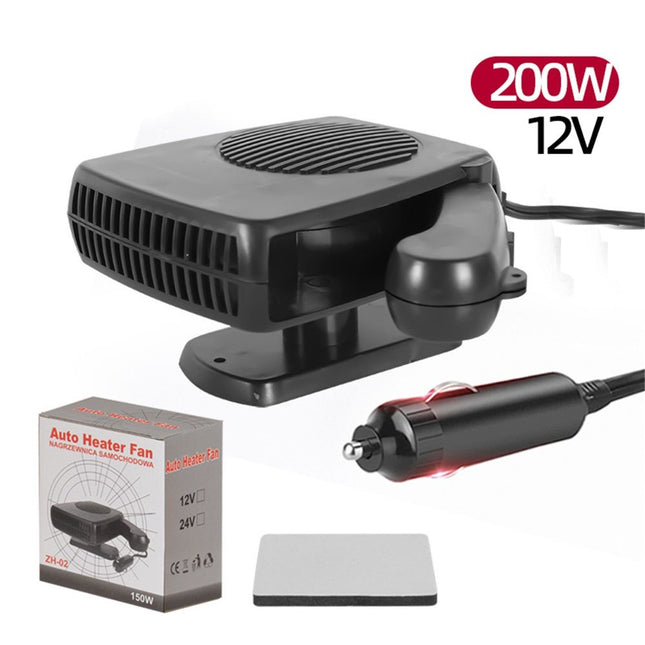 Car Heater 12V 200W Portable Car Heater Defroster Fans, Heating Fast Heating Defrost Defogger with Plug in Cigarette Lighter, Car Heater and Defroster